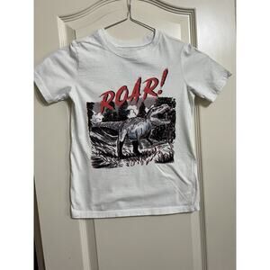 Boy's Graphic Dinosaur Tee shirt Size 8 White Short Sleeve ROAR OSHKOSH ORIGINAL